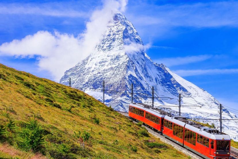 Switzerland, the Matterhorn and the Glacier Express